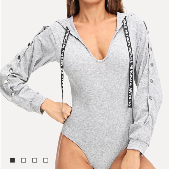 Tops Nwt Hooded Bodysuit Poshmark